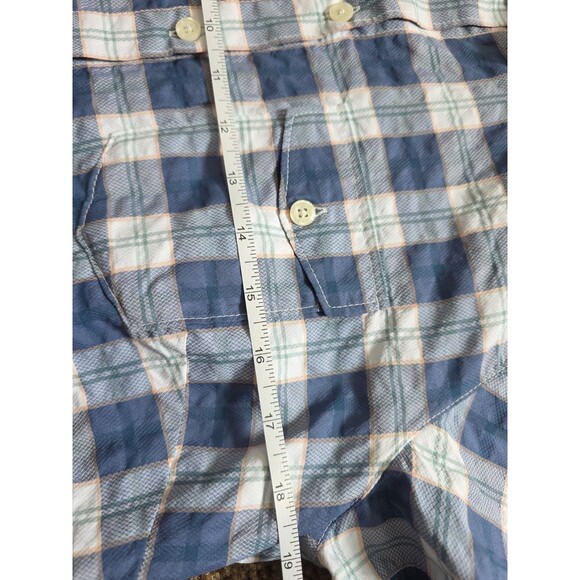 Eddie Bauer Women’s M Plaid Short Sleeve Hiking Outdoor Shirt Quick Dry Blue - Picture 11 of 13